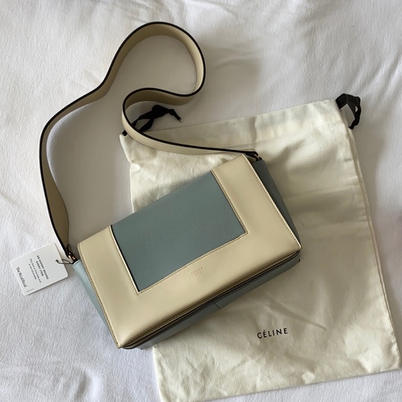 Celine Handbags - Céline Frame Bag - Blue/White